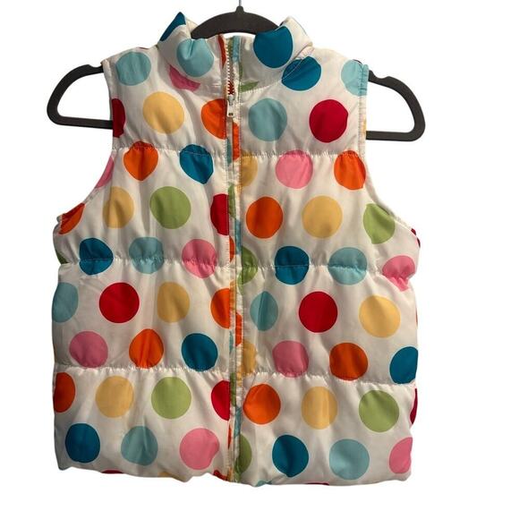 Gymboree Other - Gymboree Size 10 - 12 Girls Rainbow Polka Dot Puffer Vest